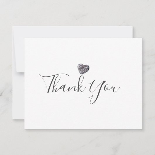 Minimalistische Zakelijke Pebble Hart Bedankt (Voorkant)