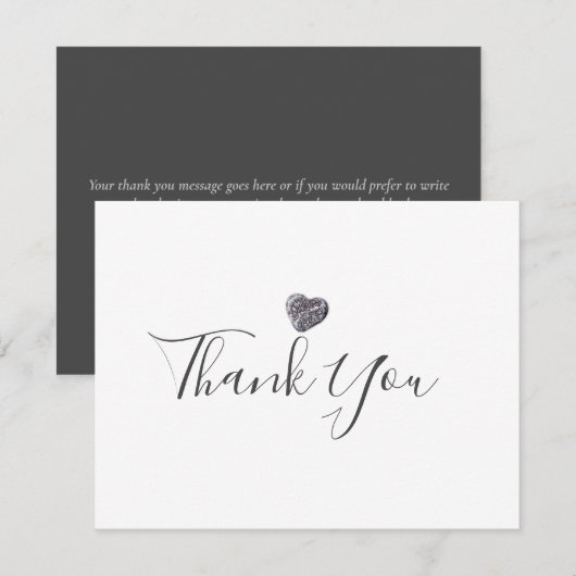 Minimalistische zakelijke Pebble Heart Dank u Bedankkaart (Voorkant / Achterkant)