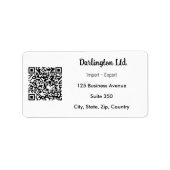 Minimalistische zakelijke QR-code in wit adreslabe Etiket (Voorkant)