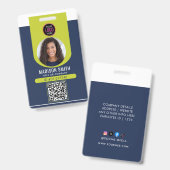 Minimalistische zakelijke QR-code voor medewerkers Badge (Voor- en achterkant)