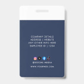 Minimalistische zakelijke QR-code voor medewerkers Badge (Achterkant)