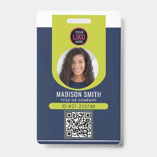 Minimalistische zakelijke QR-code voor medewerkers Badge (Voorzijde)