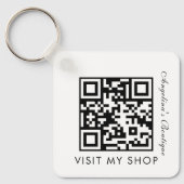 Minimalistische zakelijke QR-codecijfer, monogramm Sleutelhanger (Voorkant)