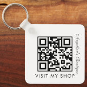 Minimalistische zakelijke QR-codecijfer, monogramm Sleutelhanger (Voorkant)