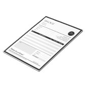 Minimalistische zakelijke Sjabloon in zwart-wit Notitieblok (Schuin)