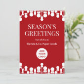 Minimalistische zakelijke vakantie Kaart | Logo en (Staand voorkant)