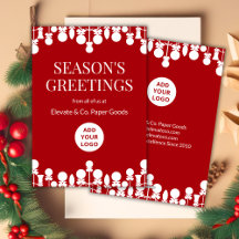 Minimalistische zakelijke vakantie Kaart | Logo en