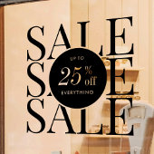 Minimalistische zakelijke verkoop Shop Promo Trans Raamsticker