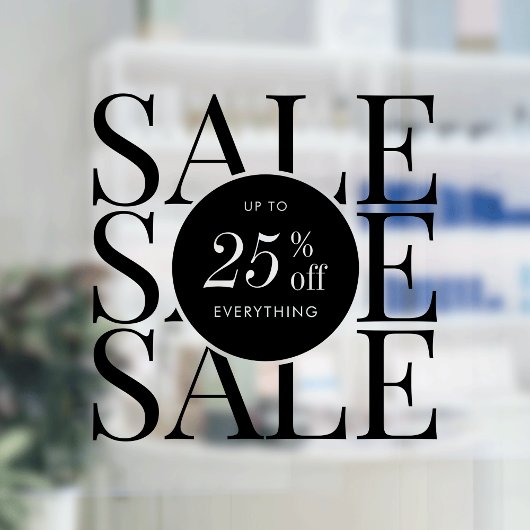 Minimalistische zakelijke verkoop Shop Promo Trans Raamsticker