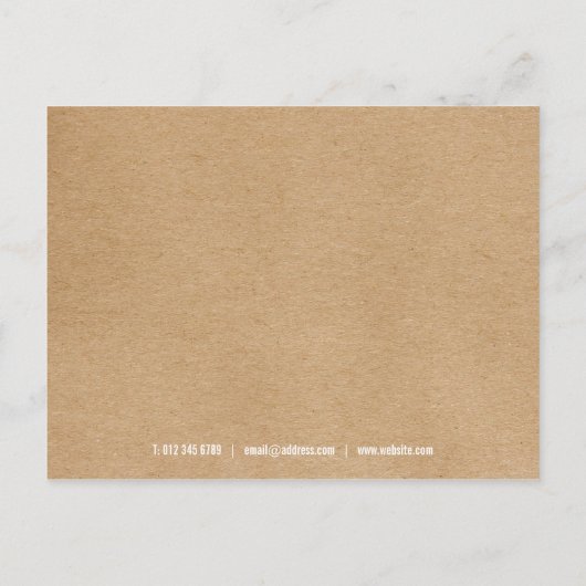 Minimalistische zaken Dank u rustieke Kraft Briefkaart (Achterkant)