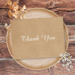 Minimalistische zaken Dank u rustieke Kraft Briefkaart<br><div class="desc">Eenvoudige moderne gepersonaliseerde zakelijke bedankkaart voor u aan te passen met elegante witte scripttypografie op een Kraft-papieren achtergrond. Perfect voor een breed scala aan beroepen,  waaronder; huwelijksplanners,  evenementenplanners,  boetieks,  make-upkunstenaar,  haarstylist en schoonheidssalon. Ontworpen door Thisnotme©</div>