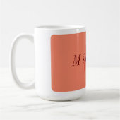 Minimalistische zalm en donkerrood Initiaal Koffiemok (Links)