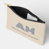 Minimalistische Zand Beige Monogram Etui (Open)