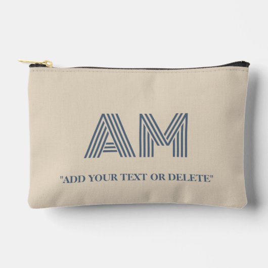 Minimalistische Zand Beige Monogram Etui (Voorkant)