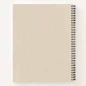 Minimalistische zandbeige kustmonogram notitieboek (Achterkant)