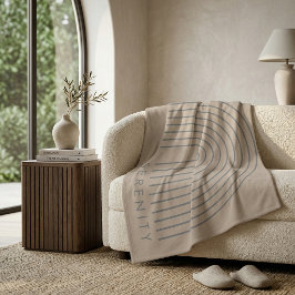 Minimalistische zandbeige Worpdeken - 'SERENITY' Fleece Deken