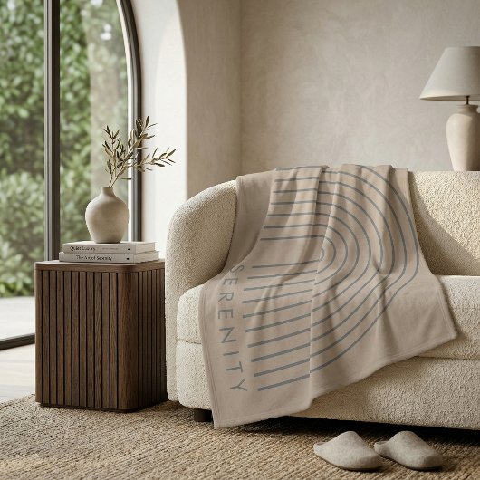 Minimalistische zandbeige Worpdeken - 'SERENITY' Fleece Deken