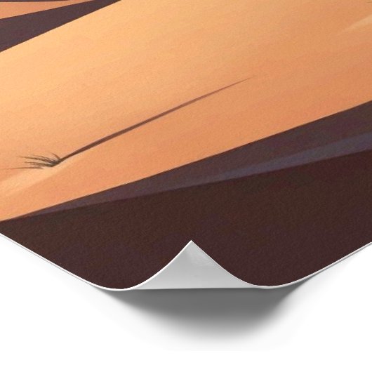 Minimalistische zandduinen met cactussen in warme  poster (Hoek)