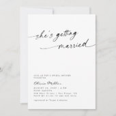 Minimalistische Ze trouwt Bruiloftsborrel Kaart (Voorkant)
