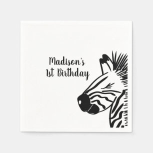 Minimalistische zebra krabbel dierentuin safari fe servet
