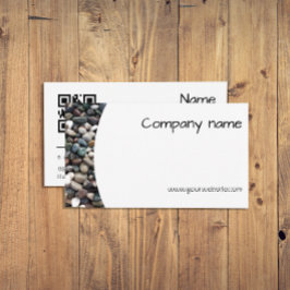 Minimalistische Zee kiezelfotografie QR-Visitekaar Visitekaartje