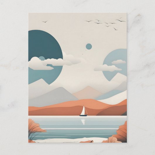 Minimalistische zee kunst briefkaart (Voorkant)