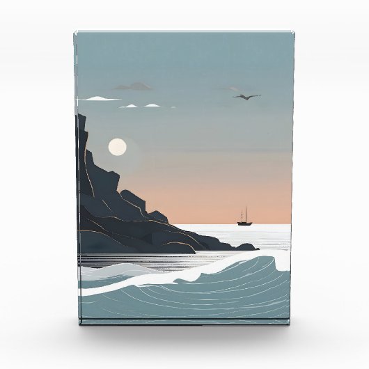 Minimalistische zee kunst fotoblokken (Voorkant)