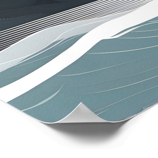 Minimalistische zee kunst poster (Hoek)