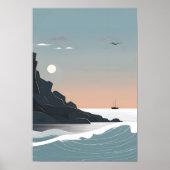 Minimalistische zee kunst poster (Voorkant)
