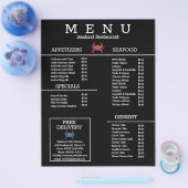 Minimalistische zeebanket-krabgrill restaurantmenu flyer (Enkel)