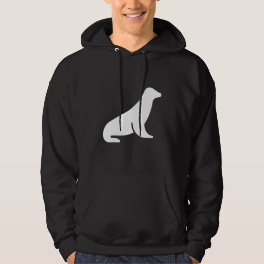 Minimalistische zeeleeuw hoodie (Voorkant)