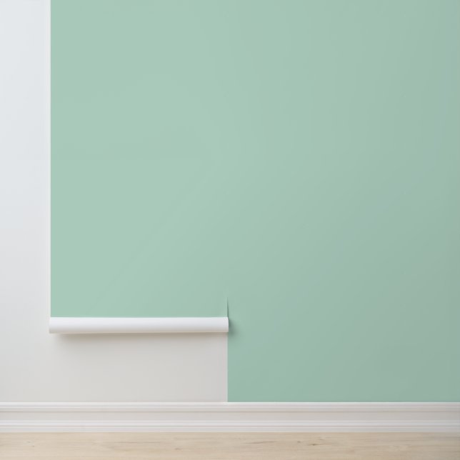 Minimalistische zeeschuim mint groen vlakte stevig behang (Applicatie)