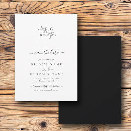 Minimalistische zeester strand monogram bruiloft save the date