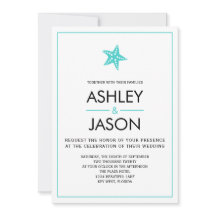 Minimalistische zeester strand trouwuitnodiging, A