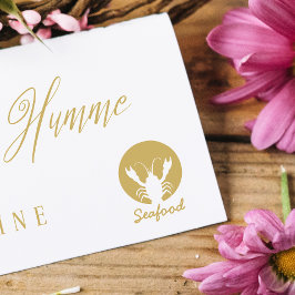 Minimalistische zeevruchten bruiloftsgasten maalti rubberstempel