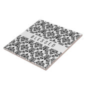 Minimalistische ZEGEN, zwarte bloemen Tegeltje (Zijkant)