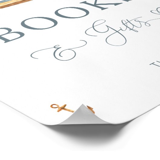 Minimalistische zeilboot boeken en geschenken poster (Hoek)