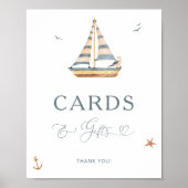 Minimalistische zeilboot Kaarten en geschenken Poster (Voorkant)