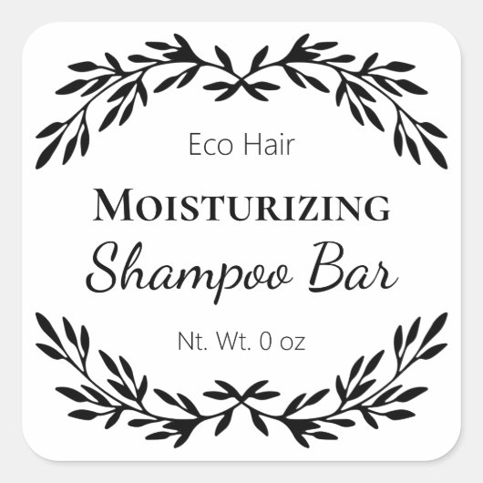 Minimalistische zelfgemaakte Solid Shampoo Bar Lab Vierkante Sticker (Voorkant)