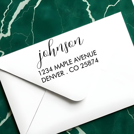 "Minimalistische zelfinkende stempel met naam en a