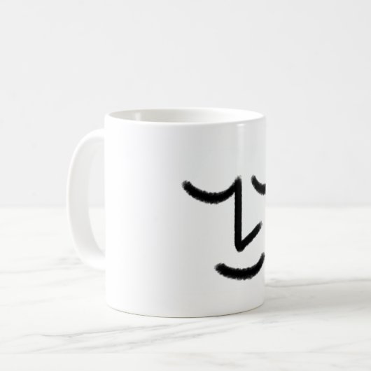 Minimalistische Zen Gezichtsmok Koffiemok (Voorkant links)
