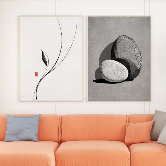 Minimalistische Zen Ink Stone Abstracte Wall Art S Muurkunst Sets