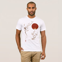 Minimalistische Zen Japanse Zon en Pruimen Tak Ont T-shirt