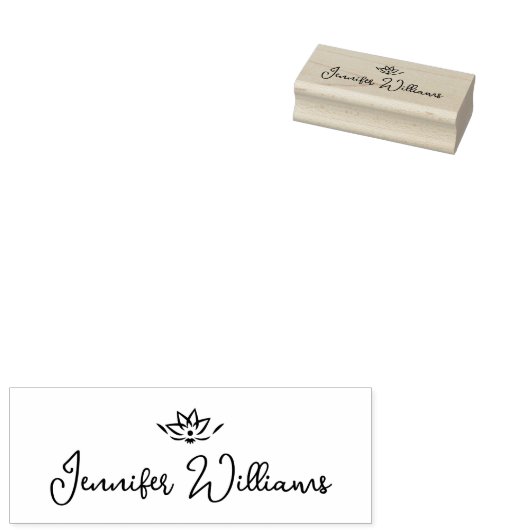 Minimalistische zen Kalligrafie Handtekening Rubberstempel (Gestempeld)