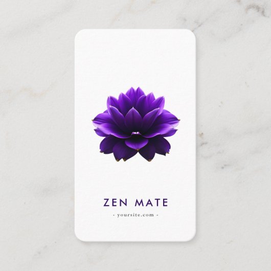 Minimalistische Zen Lotus Yoga Wellness Qr Code Visitekaartje (Voorkant)