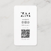 Minimalistische Zen Lotus Yoga Wellness Qr Code Visitekaartje (Achterkant)