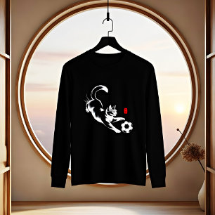 Minimalistische Zen Lucky Cat Dames Artistieke Voe Tri-Blend Shirt