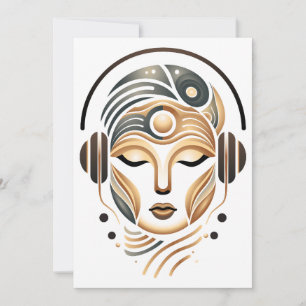 Minimalistische Zen Muziek Godin Geometrisch Abstr Feestdagenkaart