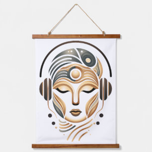 Minimalistische Zen Muziek Godin Geometrisch Abstr Hangend Wandkleed