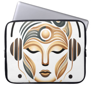 Minimalistische Zen Muziek Godin Geometrisch Abstr Laptop Sleeve
